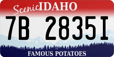 ID license plate 7B2835I