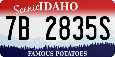 ID license plate 7B2835S