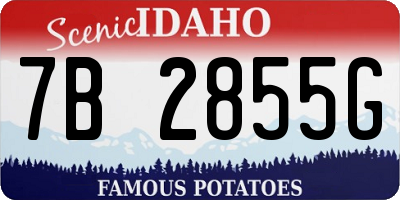 ID license plate 7B2855G