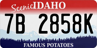 ID license plate 7B2858K