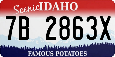 ID license plate 7B2863X
