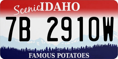 ID license plate 7B2910W