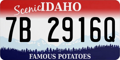 ID license plate 7B2916Q