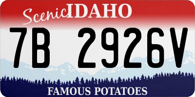 ID license plate 7B2926V