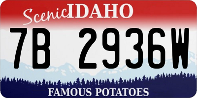 ID license plate 7B2936W