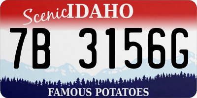ID license plate 7B3156G