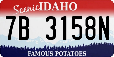 ID license plate 7B3158N