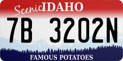 ID license plate 7B3202N