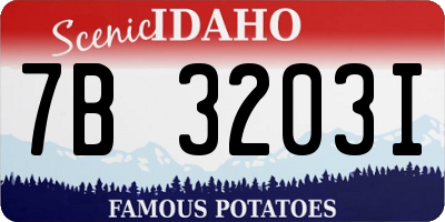 ID license plate 7B3203I