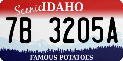 ID license plate 7B3205A