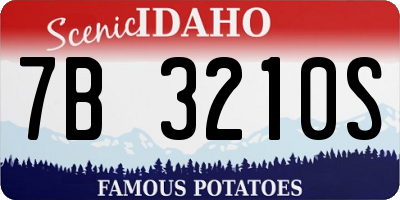 ID license plate 7B3210S