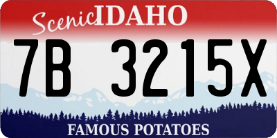 ID license plate 7B3215X