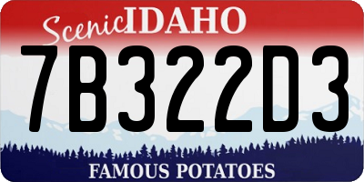 ID license plate 7B322D3