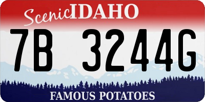 ID license plate 7B3244G