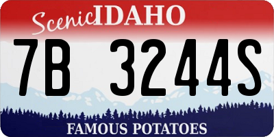 ID license plate 7B3244S