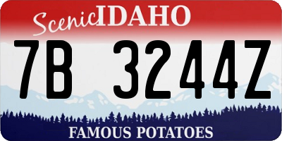 ID license plate 7B3244Z