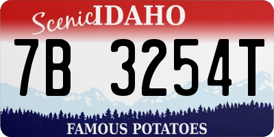 ID license plate 7B3254T