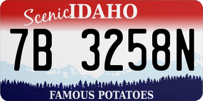 ID license plate 7B3258N