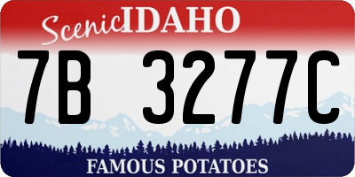 ID license plate 7B3277C