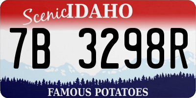 ID license plate 7B3298R