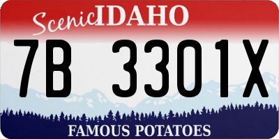ID license plate 7B3301X