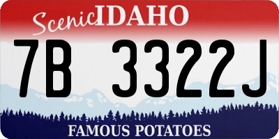 ID license plate 7B3322J