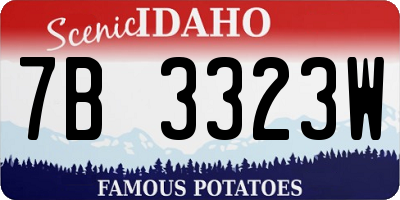 ID license plate 7B3323W