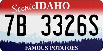 ID license plate 7B3326S