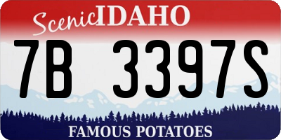 ID license plate 7B3397S