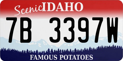 ID license plate 7B3397W
