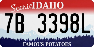 ID license plate 7B3398L