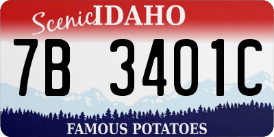 ID license plate 7B3401C