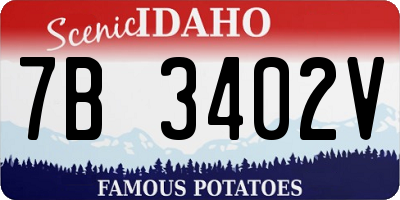 ID license plate 7B3402V