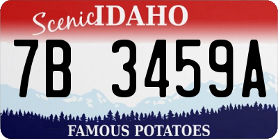 ID license plate 7B3459A