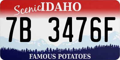 ID license plate 7B3476F