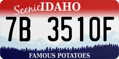 ID license plate 7B3510F