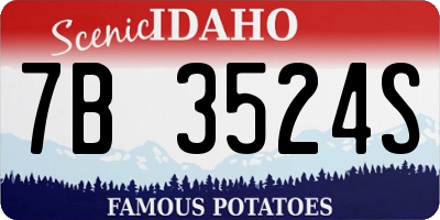 ID license plate 7B3524S