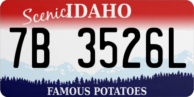 ID license plate 7B3526L