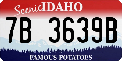 ID license plate 7B3639B