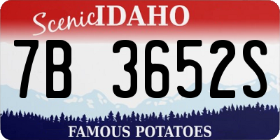 ID license plate 7B3652S