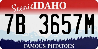 ID license plate 7B3657M