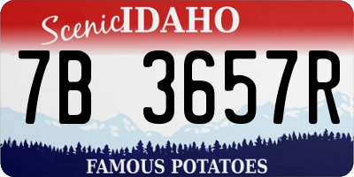 ID license plate 7B3657R