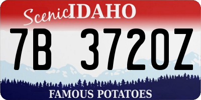 ID license plate 7B3720Z