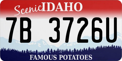 ID license plate 7B3726U