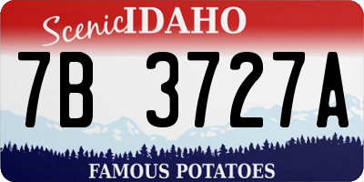 ID license plate 7B3727A