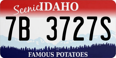 ID license plate 7B3727S