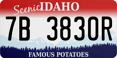 ID license plate 7B3830R
