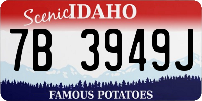 ID license plate 7B3949J
