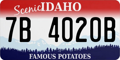 ID license plate 7B4020B