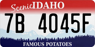 ID license plate 7B4045F